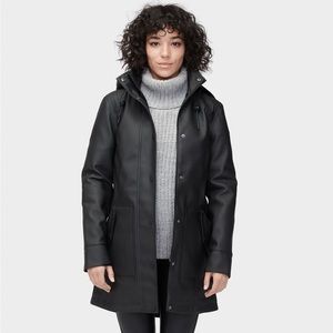 Ugg Rylie Rubberized Matte Black Rain Jacket XS